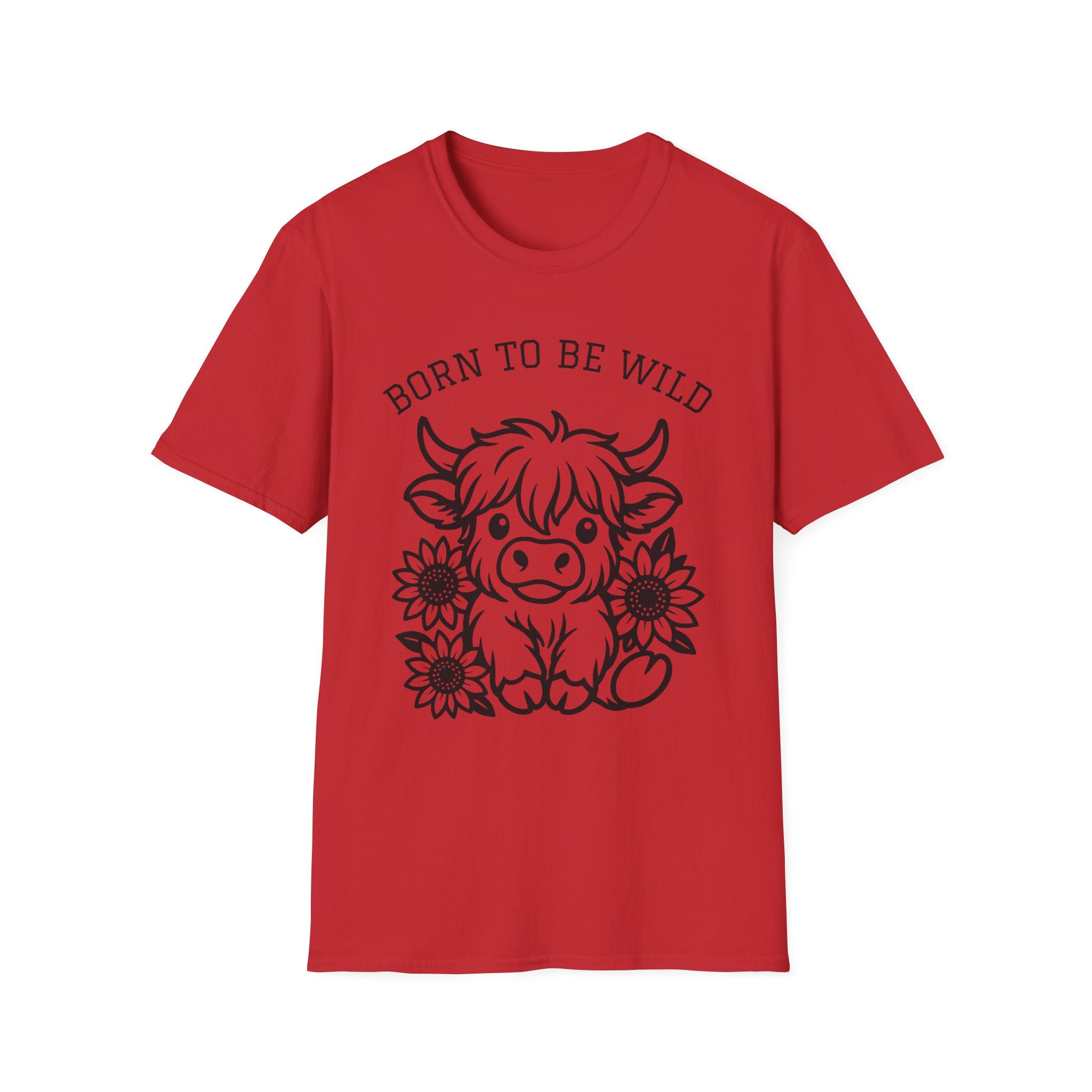 Born to Be Wild Highland Cow T-Shirt — Cute Farm Animal Graphic Tee