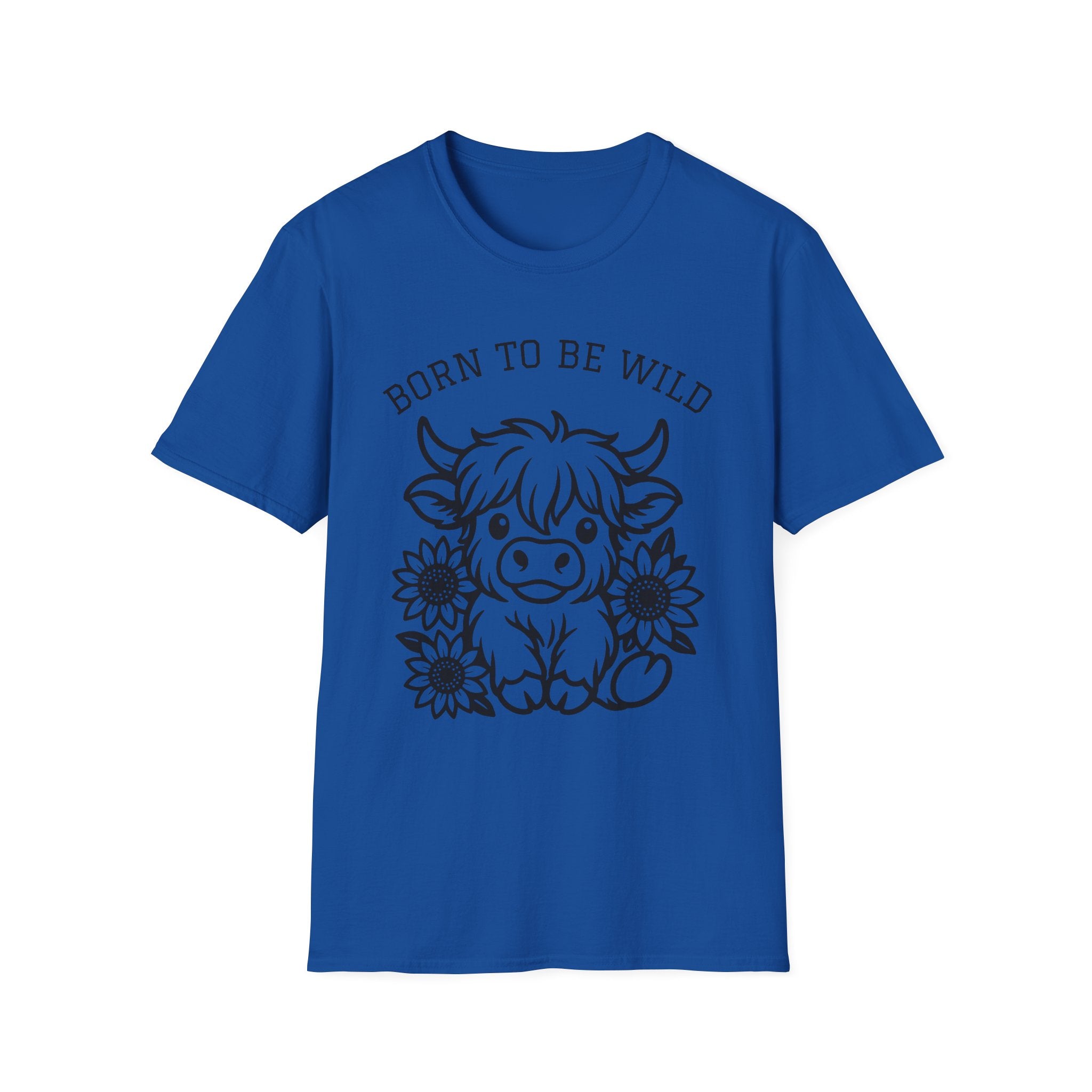 Born to Be Wild Highland Cow T-Shirt — Cute Farm Animal Graphic Tee