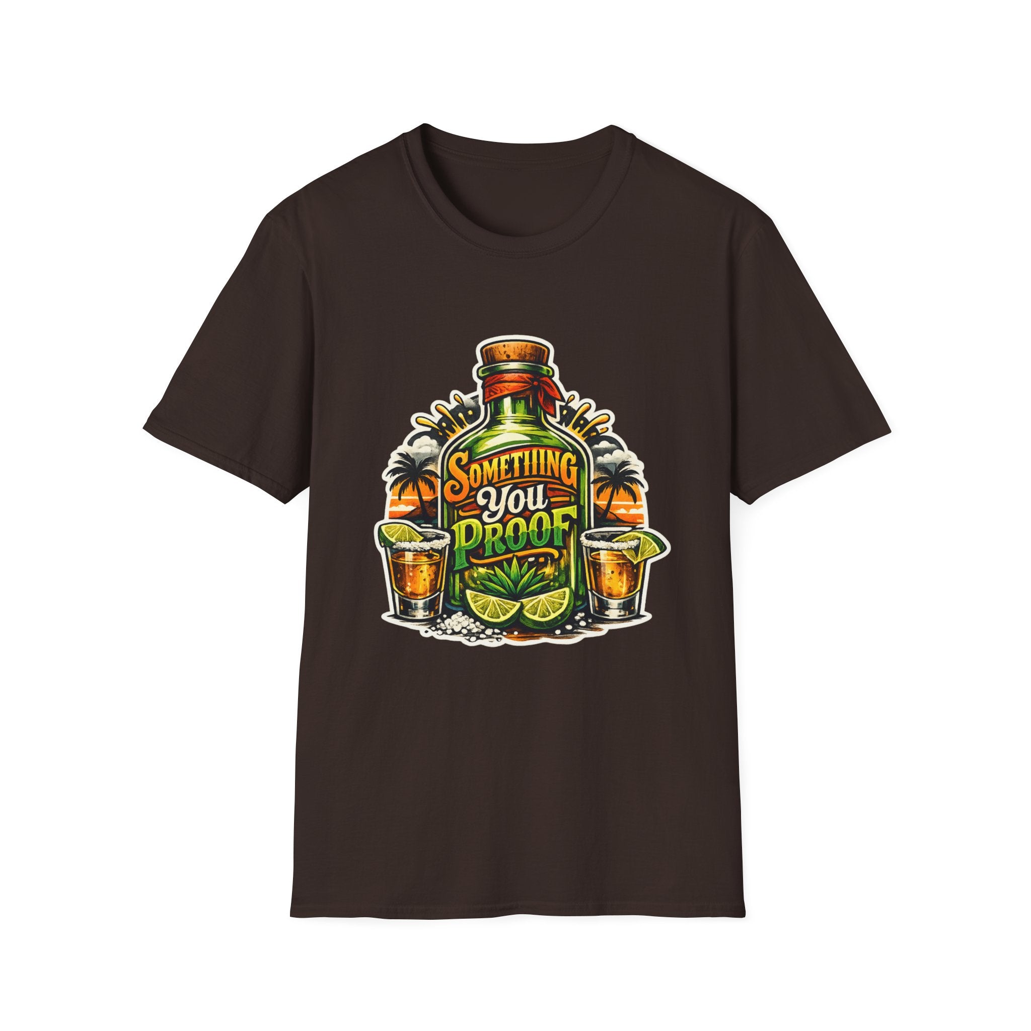 Tequila Bottle 'Something You Proof' T-Shirt — Tropical Cocktail Graphic Tee