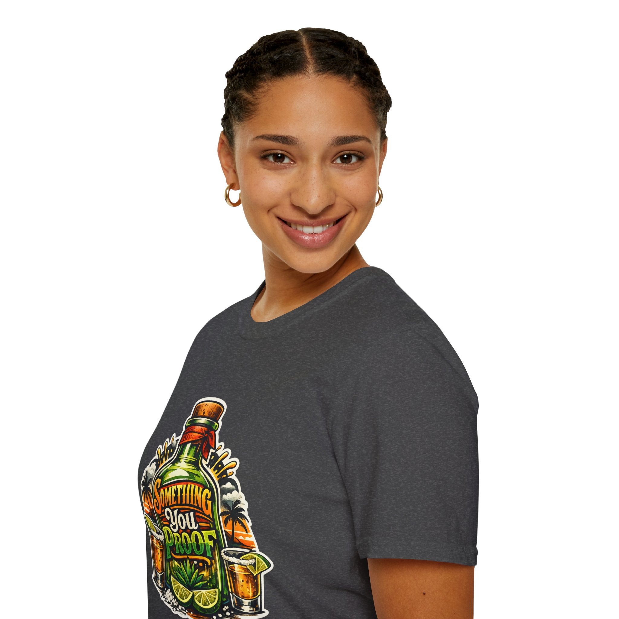 Tequila Bottle 'Something You Proof' T-Shirt — Tropical Cocktail Graphic Tee