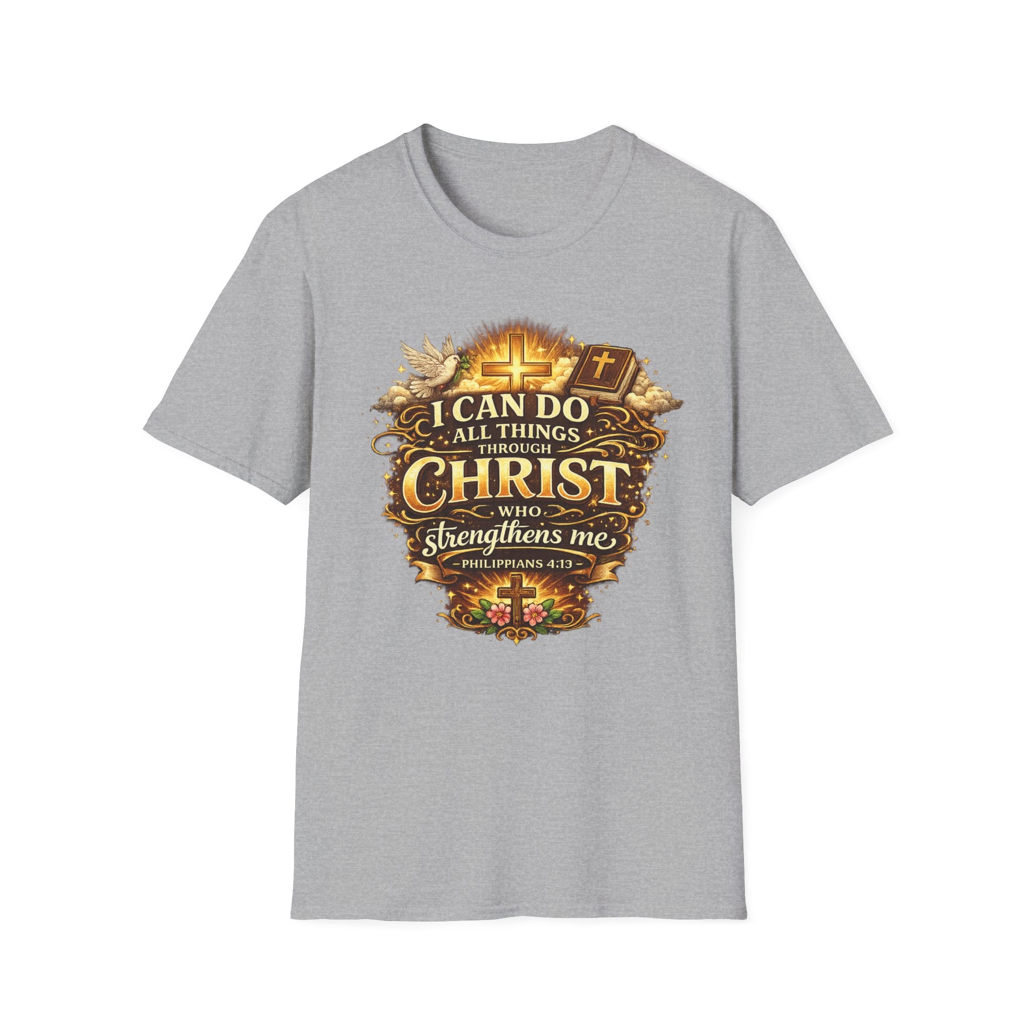 Christian T-Shirt — "I Can Do All Things Through Christ" Inspirational Faith Tee