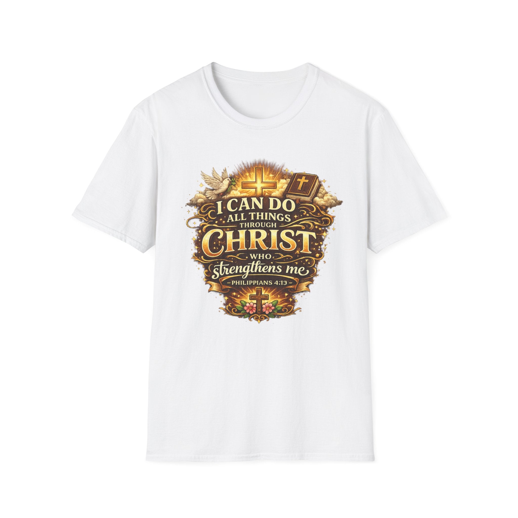 Christian T-Shirt — "I Can Do All Things Through Christ" Inspirational Faith Tee
