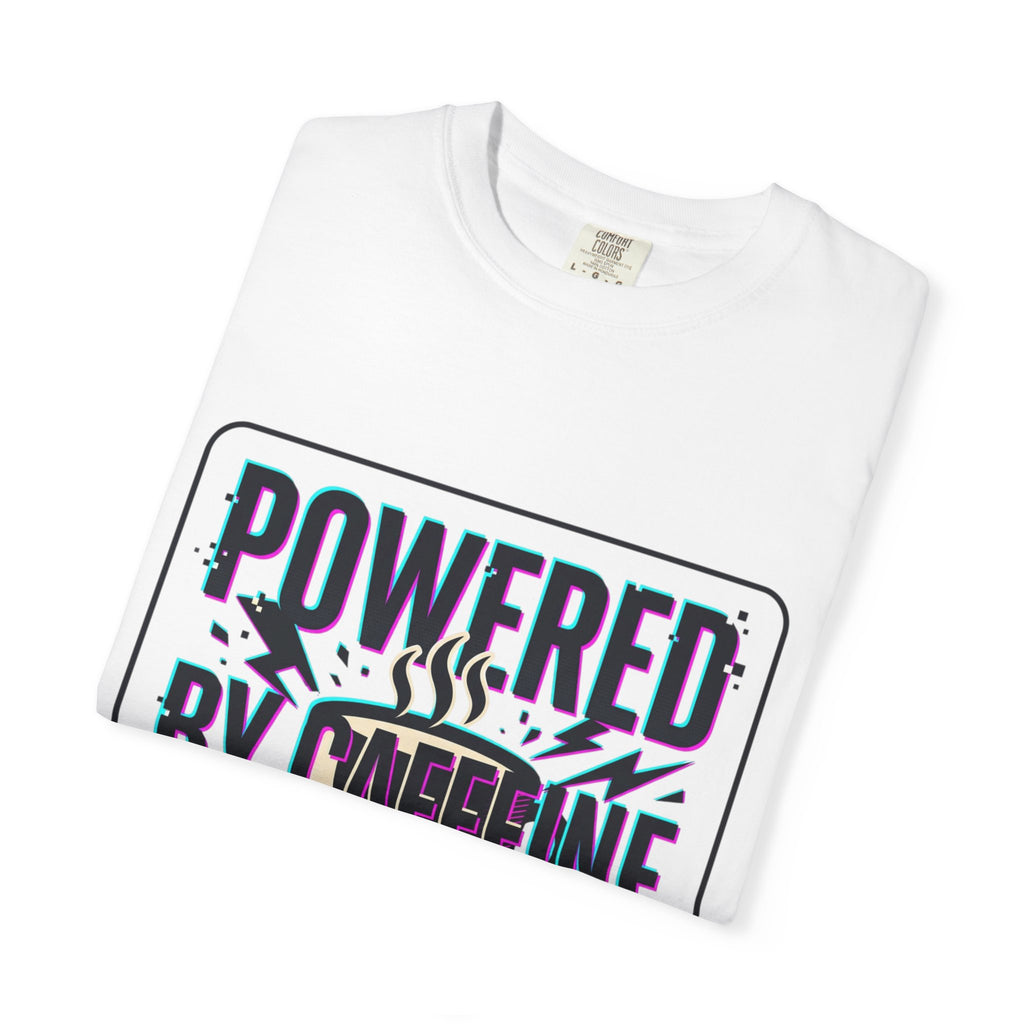 Powered by Caffeine and Chaos T-Shirt | Coffee Humor Tee