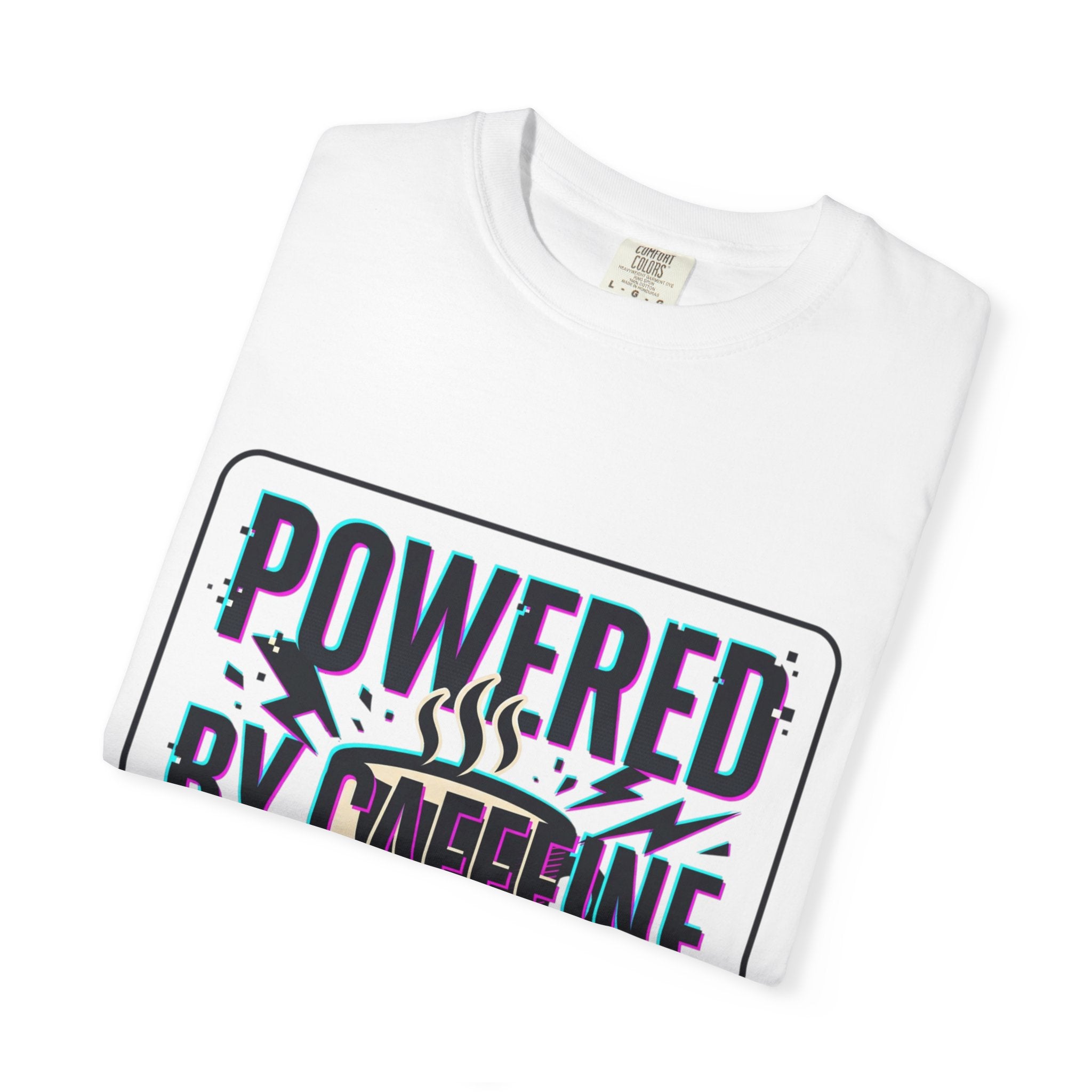 Powered by Caffeine and Chaos T-Shirt | Coffee Humor Tee