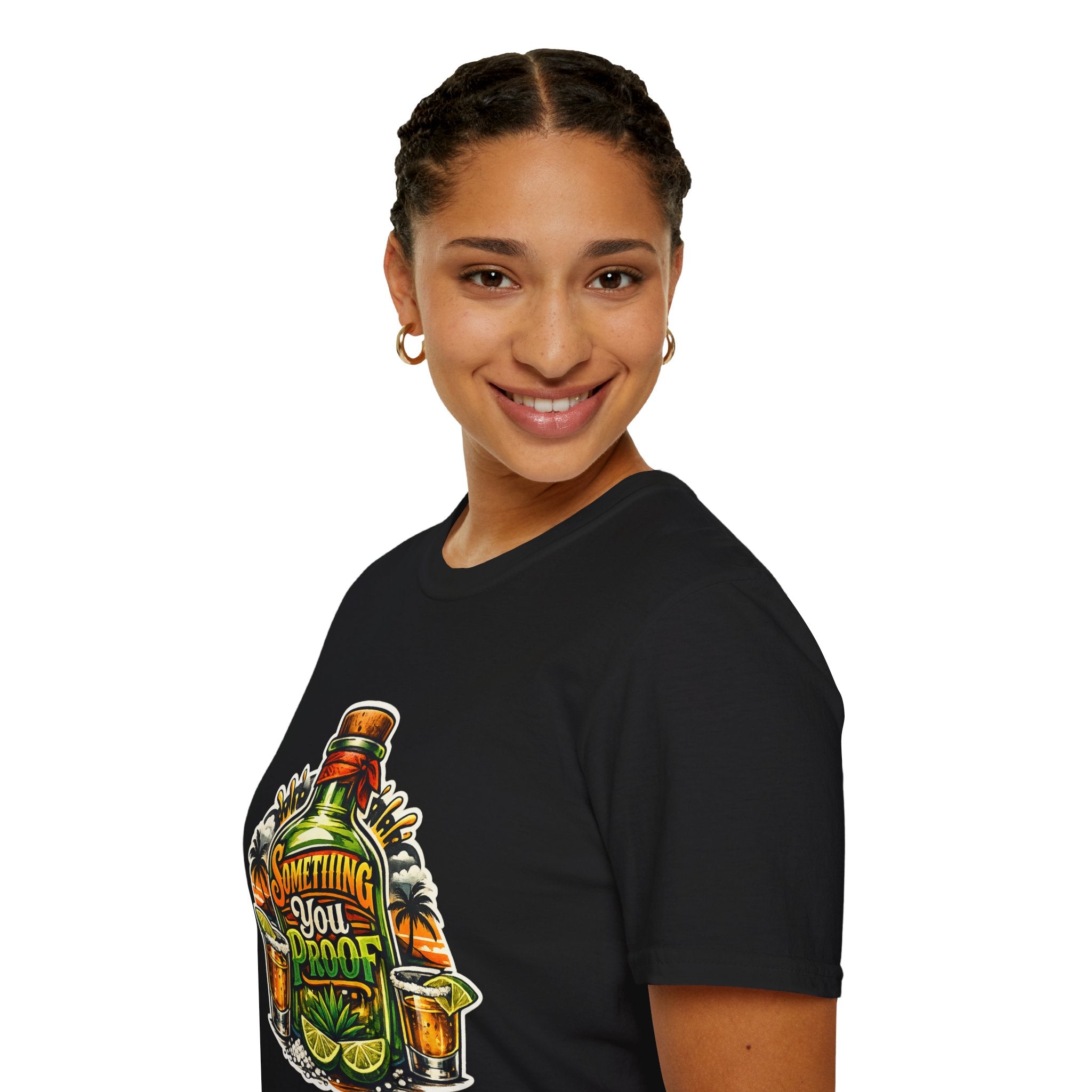 Tequila Bottle 'Something You Proof' T-Shirt — Tropical Cocktail Graphic Tee