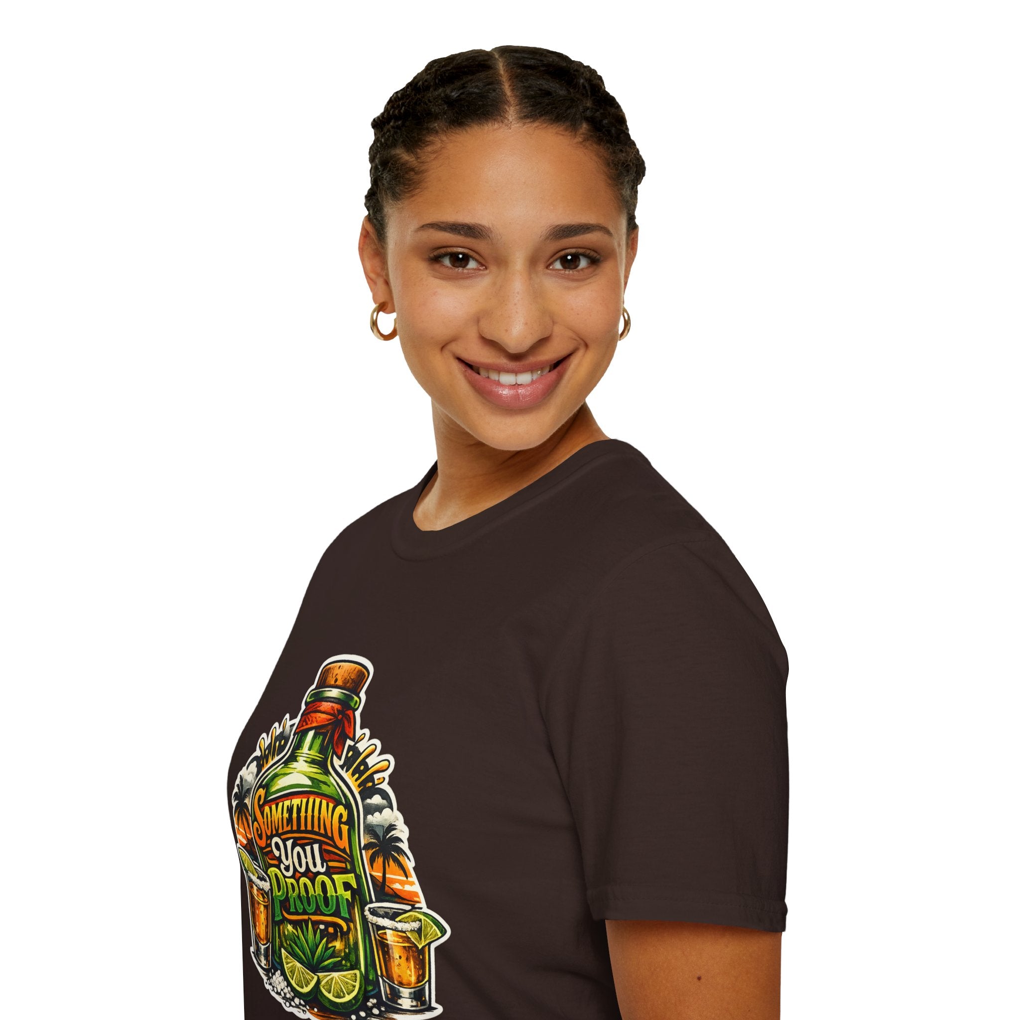 Tequila Bottle 'Something You Proof' T-Shirt — Tropical Cocktail Graphic Tee