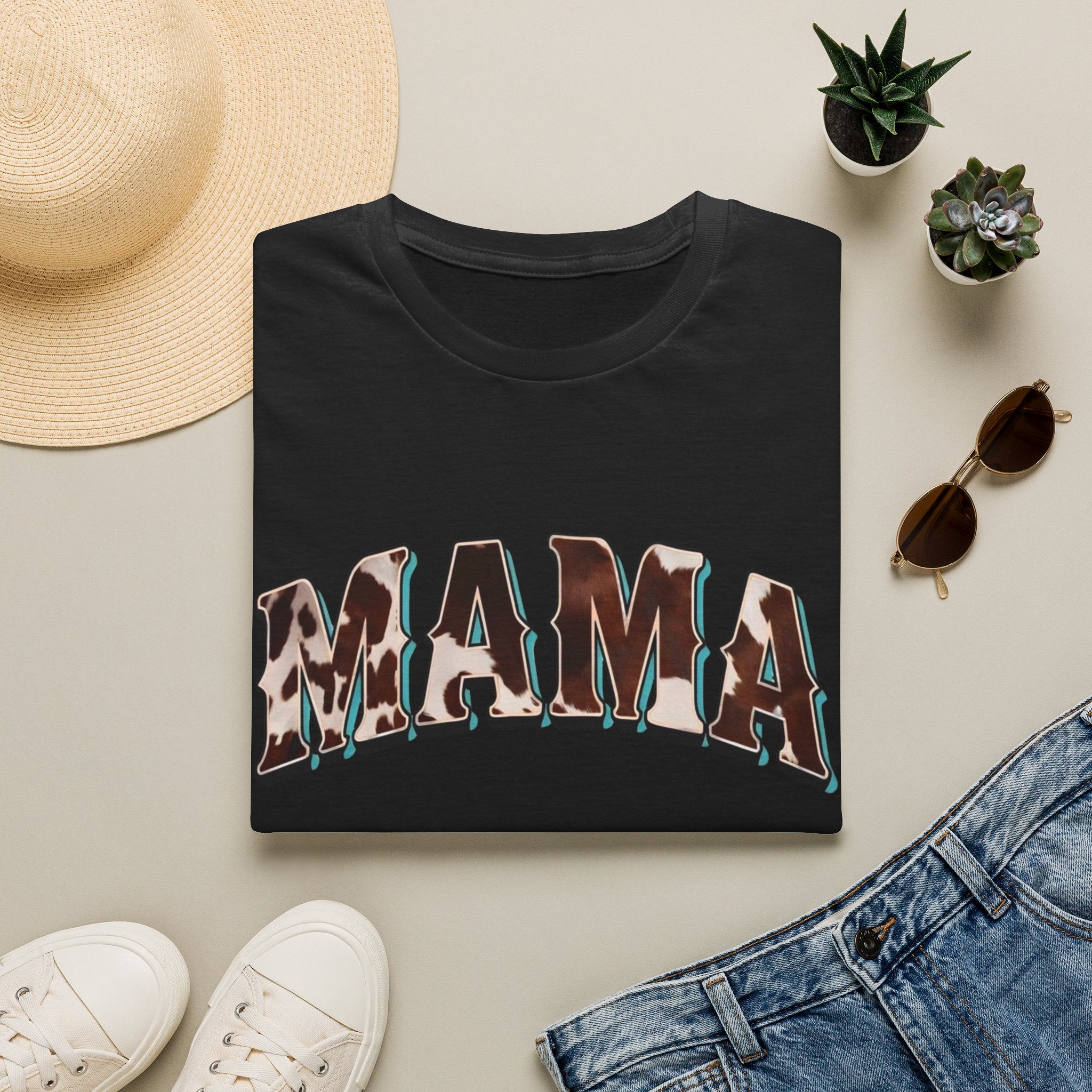 Mama - Cow Print T-shirt