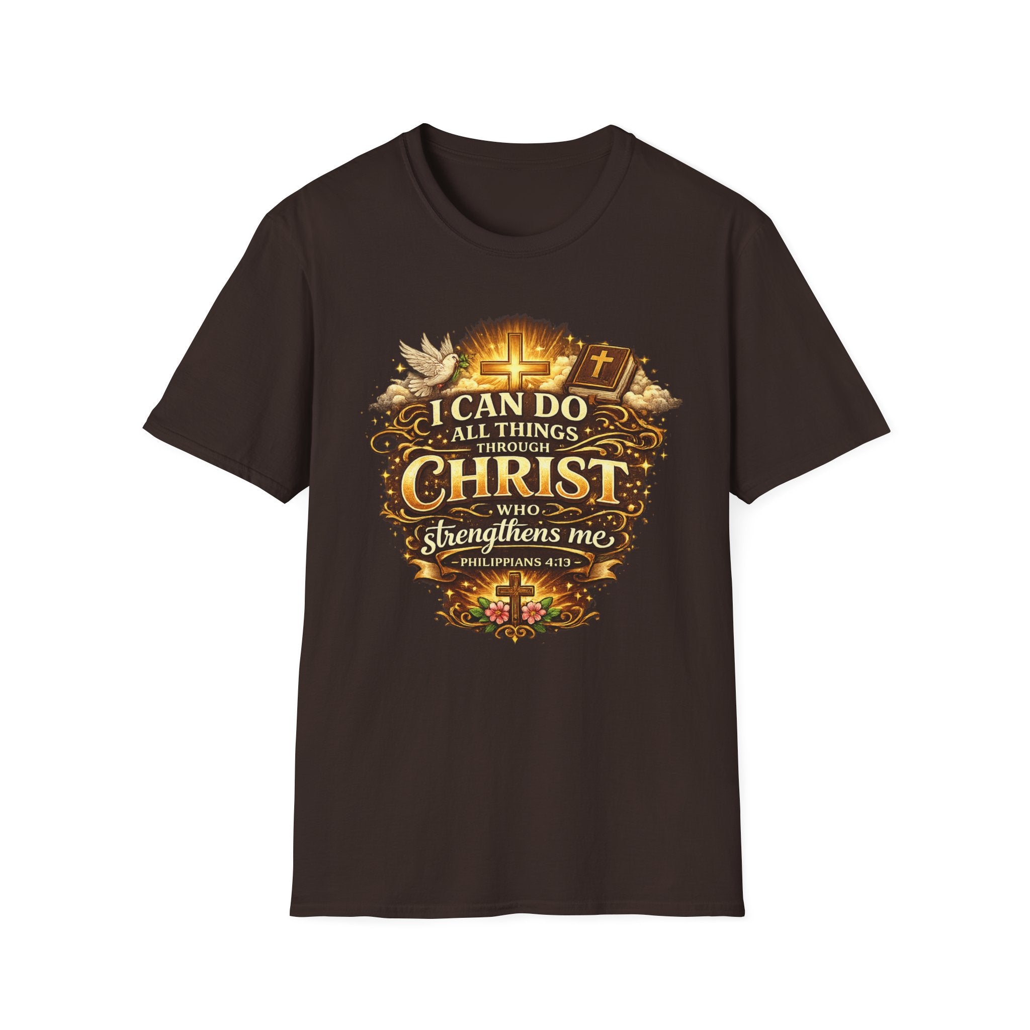 Christian T-Shirt — "I Can Do All Things Through Christ" Inspirational Faith Tee