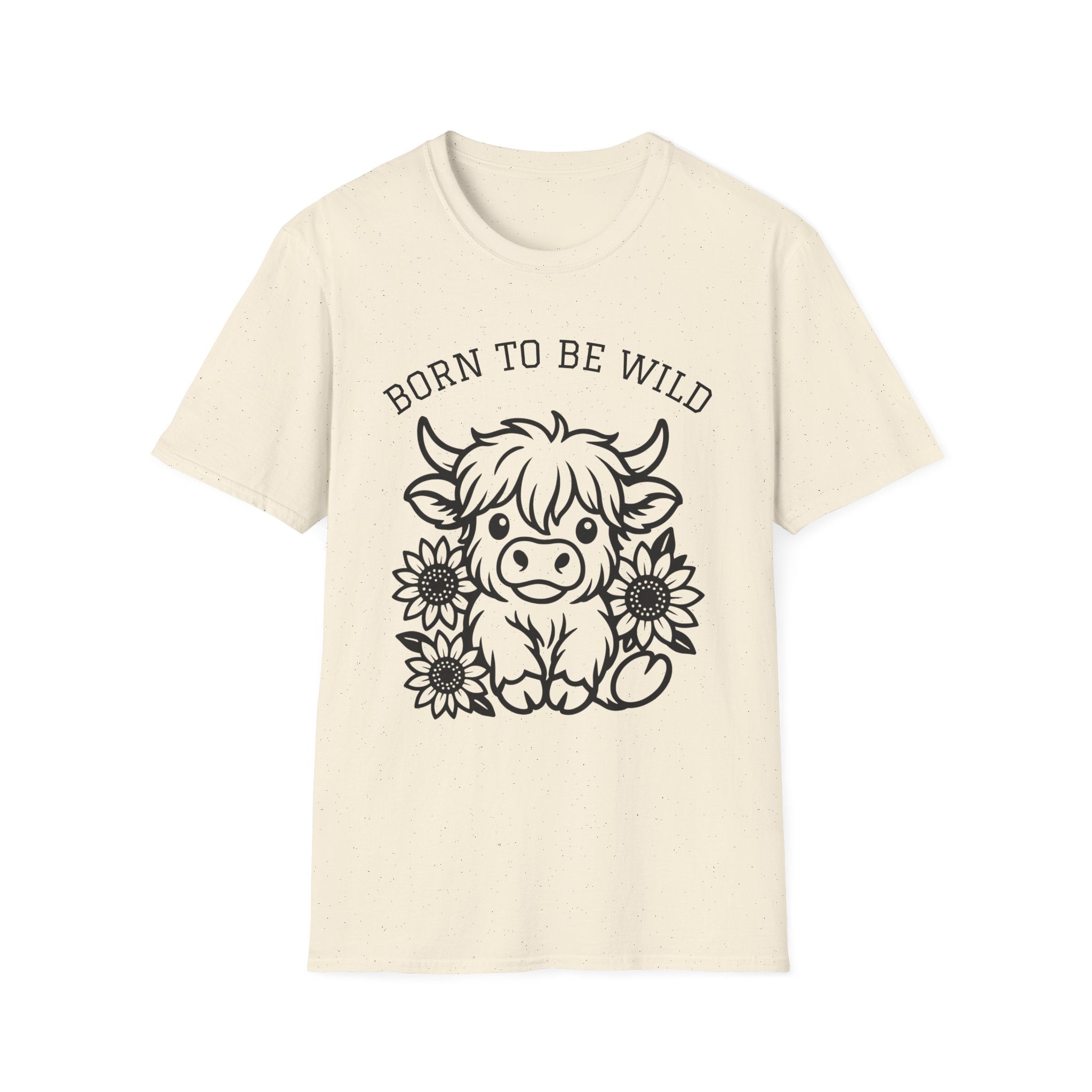 Born to Be Wild Highland Cow T-Shirt — Cute Farm Animal Graphic Tee